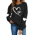 thumbnail image 1 of FAWUUDO Valentines Day Shirts Women Valentine Crewneck Sweatshirts Love Heart Sweatshirt Valentine's Long Sleeve Tops Black L, 1 of 9