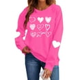 thumbnail image 1 of FAWUUDO Valentines Day Shirts Women Valentine Crewneck Sweatshirts Love Heart Sweatshirt Valentine's Long Sleeve Tops Hot Pink L, 1 of 9