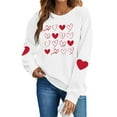 thumbnail image 1 of FAWUUDO Valentines Day Shirts Women Valentine Crewneck Sweatshirts Love Heart Sweatshirt Valentine's Long Sleeve Tops White XS, 1 of 9