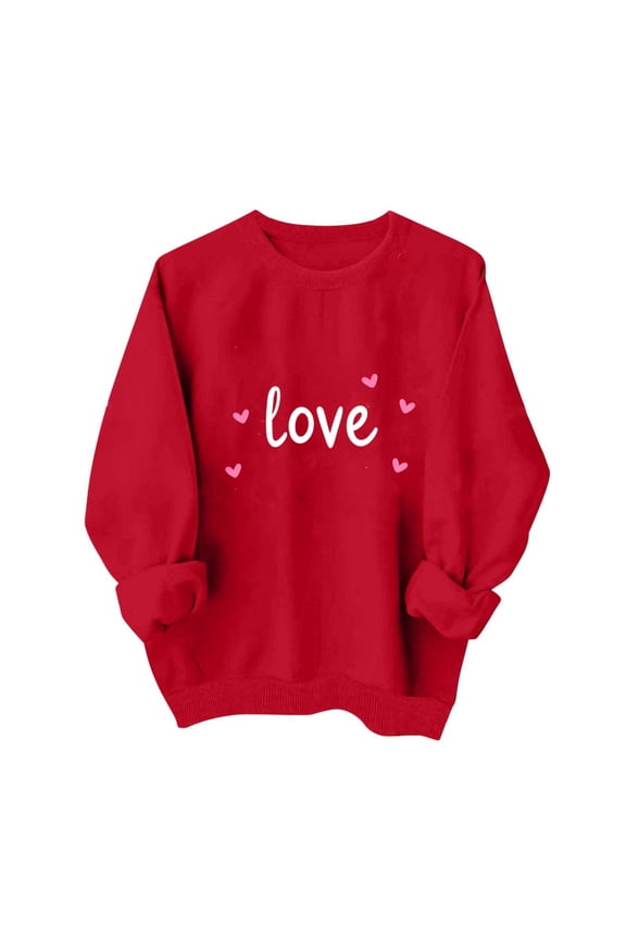 Valentines Shirts for Womens Tops Love Heart Printed Tees Casual Valentine Gifts Clothes