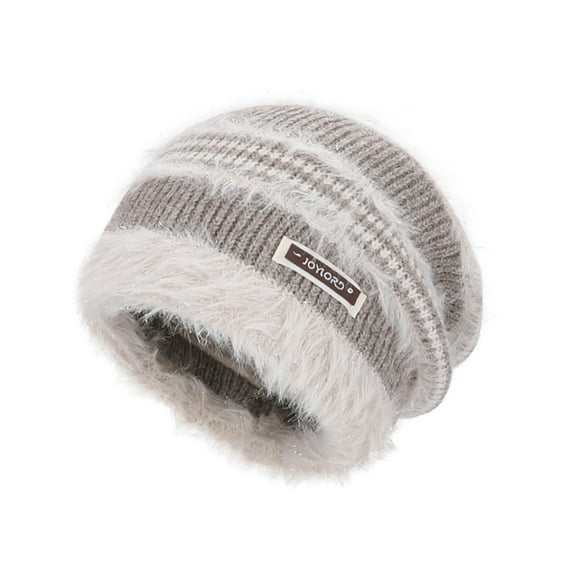 FAWUUDO Winter Beanie Hats for Women Fleece Lined Warm Thick Soft Stretch Knit Cap for Cold Weather