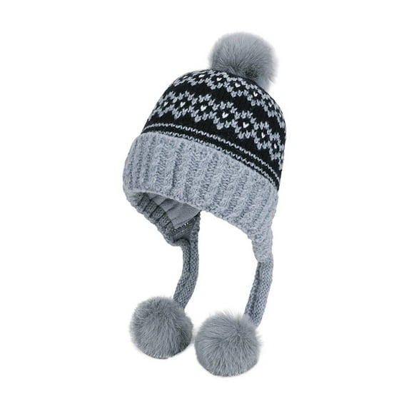 FAWUUDO Winter Hat for Women, Beanie for Women with Ties to Adjust, Womens Winter Hat Cold Weather