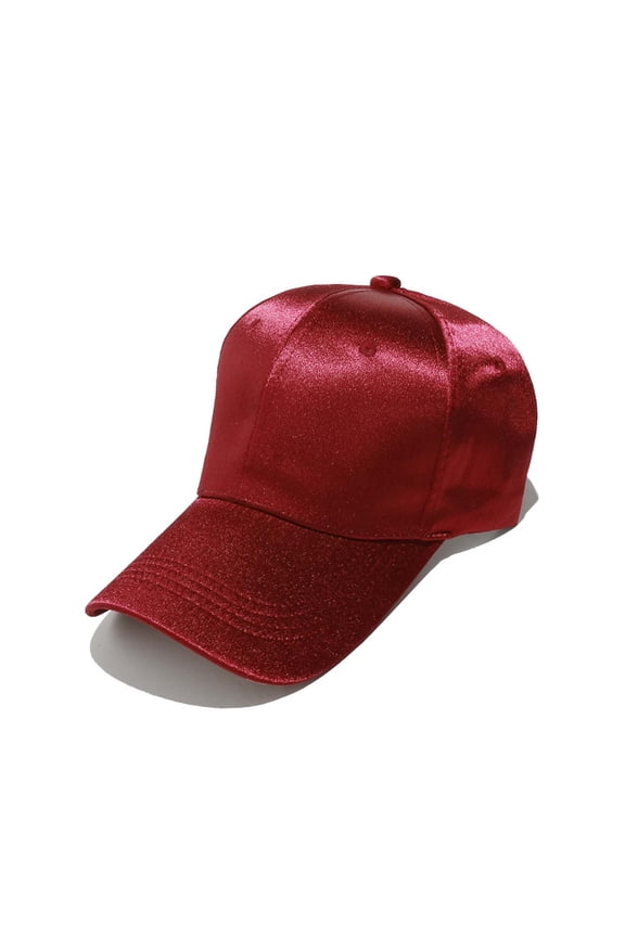 Winter Warm Check Baseball Cap Faux Lamb Wool Teddy Fleece Adjustable Outdoor Cap Burgundy