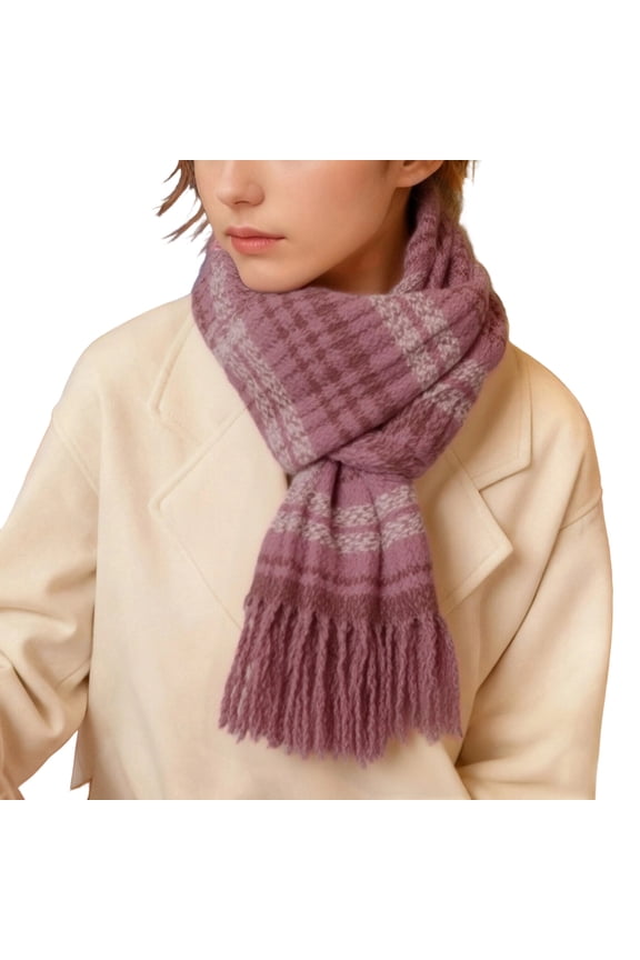 Winter Women's Scarf Long Checkered Scarf Warm, Rustic, Loose-Fitting Winter Fall Blanket Shawl Gift