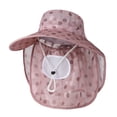 thumbnail image 1 of ROHUUQUE Women Boonie Hats UV Protection Full Face & Neck Cover Breathable Polka Silk Tea-Picking Sun Hat for Summer Outdoor Pink, 1 of 7