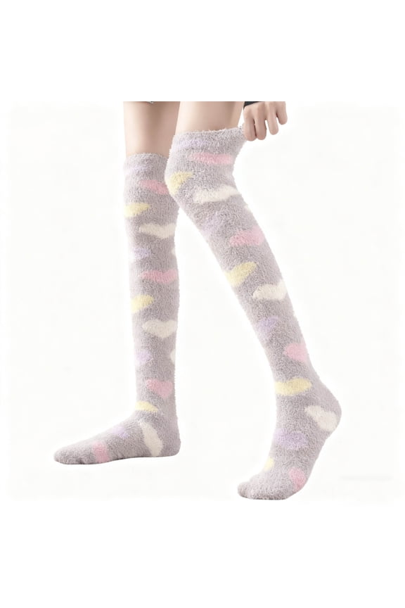 Women Fleece Lined Thigh High Sock over Knee Cable Knit Boot Sock Extra Long Winter Warm Thermal Stocking Leg Warmer