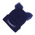 thumbnail image 1 of FAWUUDO Women Girls Cute Cat Ears Beanie Hat Winter Crochet Knit Cap Navy, 1 of 3