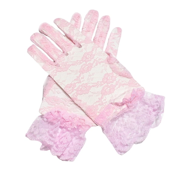 FAWUUDO Women Long Puff Gloves Opera Velvet Satin Tulle Gloves Elbow Oversized Satin Ruffled Banquet Wedding Dance Party