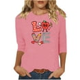thumbnail image 1 of FAWUUDO Women Valentines Day Shirts Love Heart Printed Cute Tops Crewneck Long Sleeve Tshirts Graphic Tees, 1 of 4