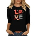 thumbnail image 1 of FAWUUDO Women Valentines Day Shirts Love Heart Printed Cute Tops Crewneck Long Sleeve Tshirts Graphic Tees, 1 of 4