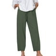 thumbnail image 1 of FAWUUDO Women Wide Leg Pants Drawstring Baggy Palazzo Pants Elastic Waist Straight Swing Comfy Lightweight Sweatpants Olive Green, 1 of 8