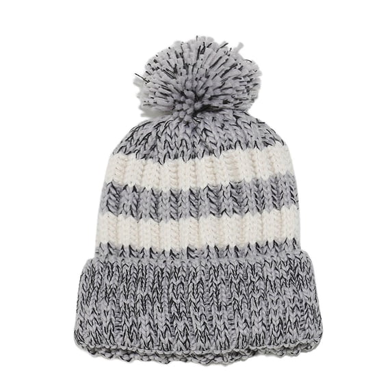 FAWUUDO Women Winter Knitted Cap Beanie Soft Warm Hat with Red Snowflake