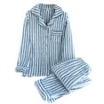 thumbnail image 1 of FAWUUDO Women's Cotton Long Sleeve Pajama Set Button Down Pjs Set, 1 of 9