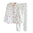 thumbnail image 1 of FAWUUDO Women's Cotton Long Sleeve Pajama Set Button Down Pjs Set, 1 of 4