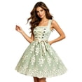 thumbnail image 1 of ROHUUQUE Women's Dirndl Dress Oktoberfest Lace Beer Festival TraditionalDresses Casual Holiday Party Dress Green, 1 of 5