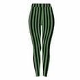 thumbnail image 1 of FAWUUDO Women's Halloween Striped Print Leggings Sports Leggings Printed Soft Stretchy Pants Green, 1 of 9