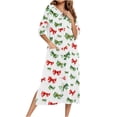 thumbnail image 1 of FAWUUDO Women's Long House Coat Full Zipper Robes Housecoat with Pockets Bath Robes Lightweight, 1 of 8
