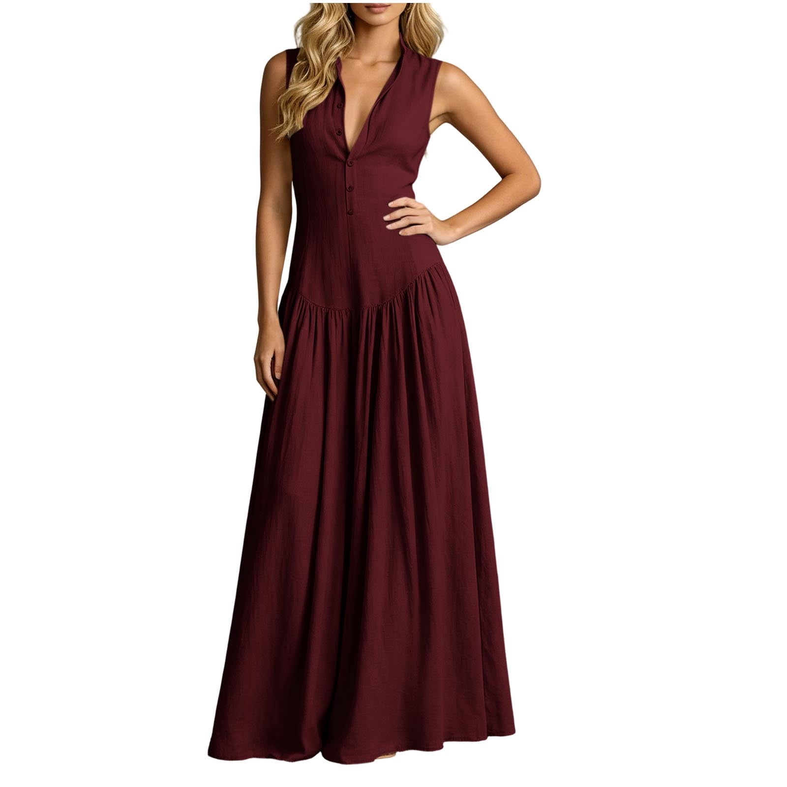 burgundy flowy dress ALHAMBRA GOWN Instantly feel like youre in a fairy tale with the Lulus Feel the Romance Burgundy Off Burgundy Pleated Maxi Dress Wrap