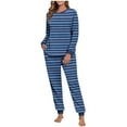 thumbnail image 1 of FAWUUDO Women's Pajama Set Long Sleeve Top With Jogger Pants Lounge Sets Sleepwear Loungewear with Pockets, 1 of 8