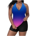 thumbnail image 1 of FAWUUDO Women's Plus Size Swimsuit Two Piece Tankini Swim Suits Print Ruched Bathing Suits Tummy Control Swimwear Beach, 1 of 7