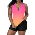 thumbnail image 1 of FAWUUDO Women's Plus Size Swimsuit Two Piece Tankini Swim Suits Print Ruched Bathing Suits Tummy Control Swimwear Beach, 1 of 7