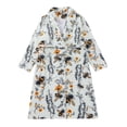 thumbnail image 1 of FAWUUDO Women's Robe Long Plush Soft Bathrobe Jacquard Color Block Robes Shawl Collar Sleepwear with Pockets, 1 of 9