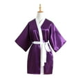 thumbnail image 1 of FAWUUDO Women's Robe Long Plush Soft Bathrobe Jacquard Color Block Robes Shawl Collar Sleepwear with Pockets, 1 of 9