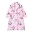 thumbnail image 1 of FAWUUDO Women's Robe Long Plush Soft Bathrobe Jacquard Color Block Robes Shawl Collar Sleepwear with Pockets, 1 of 9