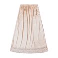thumbnail image 1 of ROHUUQUE Women's Slip Skirt Solid Color Elastic Waist Lace Hem Half Slips Underskirt for Sheer Skirt Khaki, 1 of 4