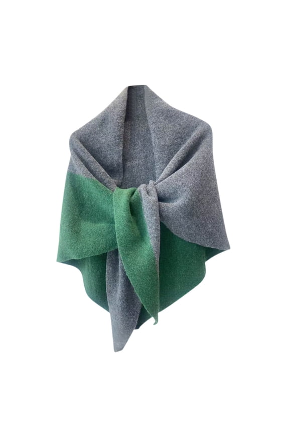 Women's Striped Shawl Wraps Tie Front Knitted Triangle Shawls Scarf Cardigan Fall Winter Trendy Poncho Wrap Cape