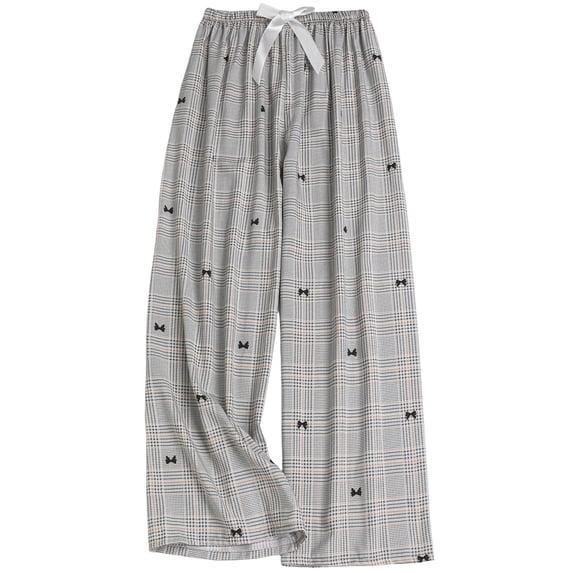 ROHUUQUE Women's Summer Pajama Pants Printed Thin Elastic Waist Casual Loose Fit Pjs Pant Home Lounge Bottoms