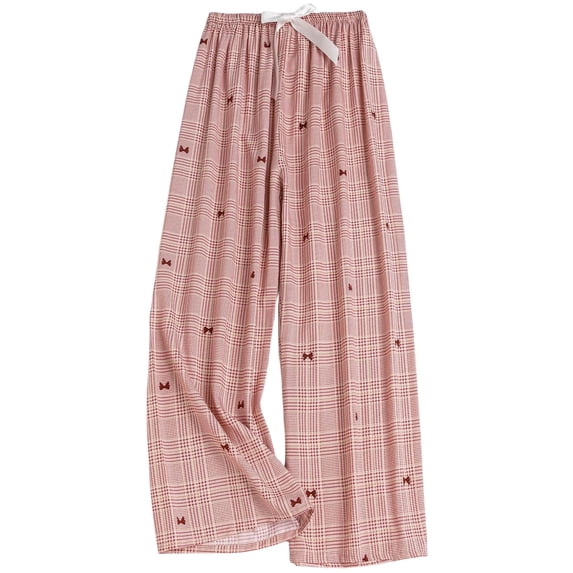 ROHUUQUE Women's Summer Pajama Pants Printed Thin Elastic Waist Casual Loose Fit Pjs Pant Home Lounge Bottoms