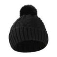thumbnail image 1 of FAWUUDO Women's Winter Beanie Warm Hat with Pom PomThermal Fleece Lined Knit Cap Thick Cable Slouchy Soft for Ski Cold Weather Black, 1 of 2