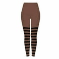 thumbnail image 1 of FAWUUDO Womens Printed Leggings Digital Print Footless Stretchy Tights Coffee, 1 of 9