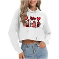 thumbnail image 1 of FAWUUDO Womens Romantic Valentines Graphic Hoodie Long Sleeve Pullover Casual Sweatshirt Cozy Comfortable Holiday Top White 2XL, 1 of 7