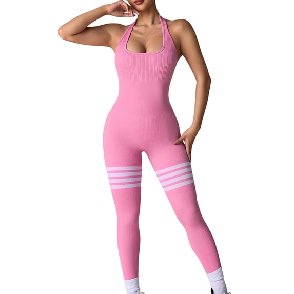 FAWUUDO Womens Sculpting Workout Top Bodysuit Low Back Design Racerback Butt Enhancement Seamless Yoga Shaper No Bra Included