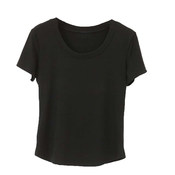 ROHUUQUE Womens T-Shirts Solid Color Square Neck Short Sleeve Loose Casual Tops Summer Everyday Tees