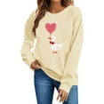 thumbnail image 1 of FAWUUDO Womens Valentines Day Sweatshirt Heart Print Crewneck Long Sleeve Pullover Casual Comfortable Romantic Gift for Her Beige XL, 1 of 7