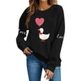 thumbnail image 1 of FAWUUDO Womens Valentines Day Sweatshirt Heart Print Crewneck Long Sleeve Pullover Casual Comfortable Romantic Gift for Her Black L, 1 of 7