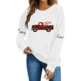 thumbnail image 1 of FAWUUDO Womens Valentines Day Sweatshirt Heart Print Crewneck Long Sleeve Pullover Casual Comfortable Romantic Gift for Her White XL, 1 of 7