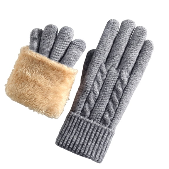 FAWUUDO Womens Winter Gloves with Touch Screen Fingers Thermal Warm Lining Knit Gloves for Women Cold Weather Gifts