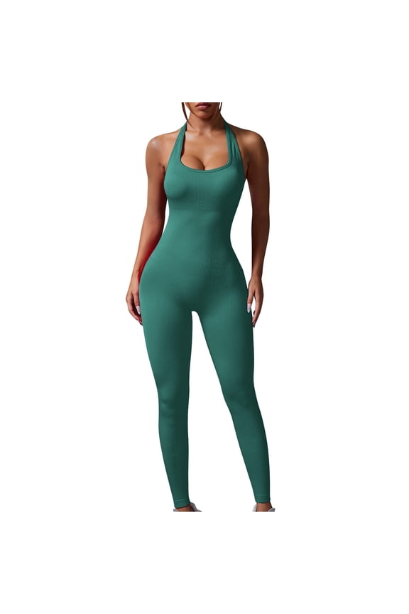 Womens Yoga Bodysuit Racerback Low Back Seamless Shaper Tummy Control Butt Lifting Workout Top No Padding Included