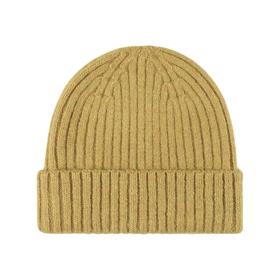 FAWUUDO Wool Cuff Beanie Winter Warm Thermal Hats for Mens Womens Fleece Lined Beanie Knit Chunky Womens Snow Cap