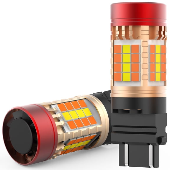 FAXCARS 3157NA 3057NA 3357NA 3457 3757 4057NA 4157 Switchback LED Bulbs Built in Resistor Anti Hyper Flash CANBUS Error Free Turn Signal Parking DRL Light White Amber