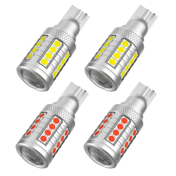 FAXCARS 921 912 LED Bulbs Center High Mount Stop Third Brake Light 1000K Red Bed Cargo Light 6500K White Combo Kits for Ram Silverado F150 F250 F350 Sierra, CANBUS Error Free Anti Hyper Flash