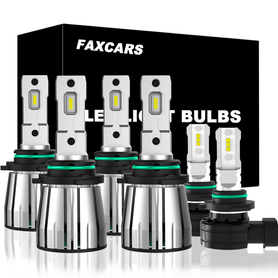 FAXCARS LED Headlights for 2003 2004 2005 2006 Chevy Silverado 1500 2500 3500 HD Ford Expedition 9005 9006 High and Low Beam + 9040/9145 Fog Lights Combo 6000K Cool White, Pack of 6