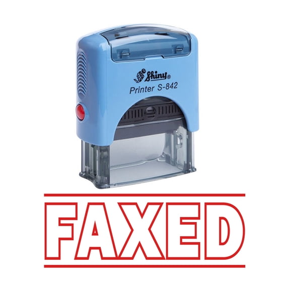 FAXED Self Inking Rubber Stamp Office Stationary Custom Shiny Stamp