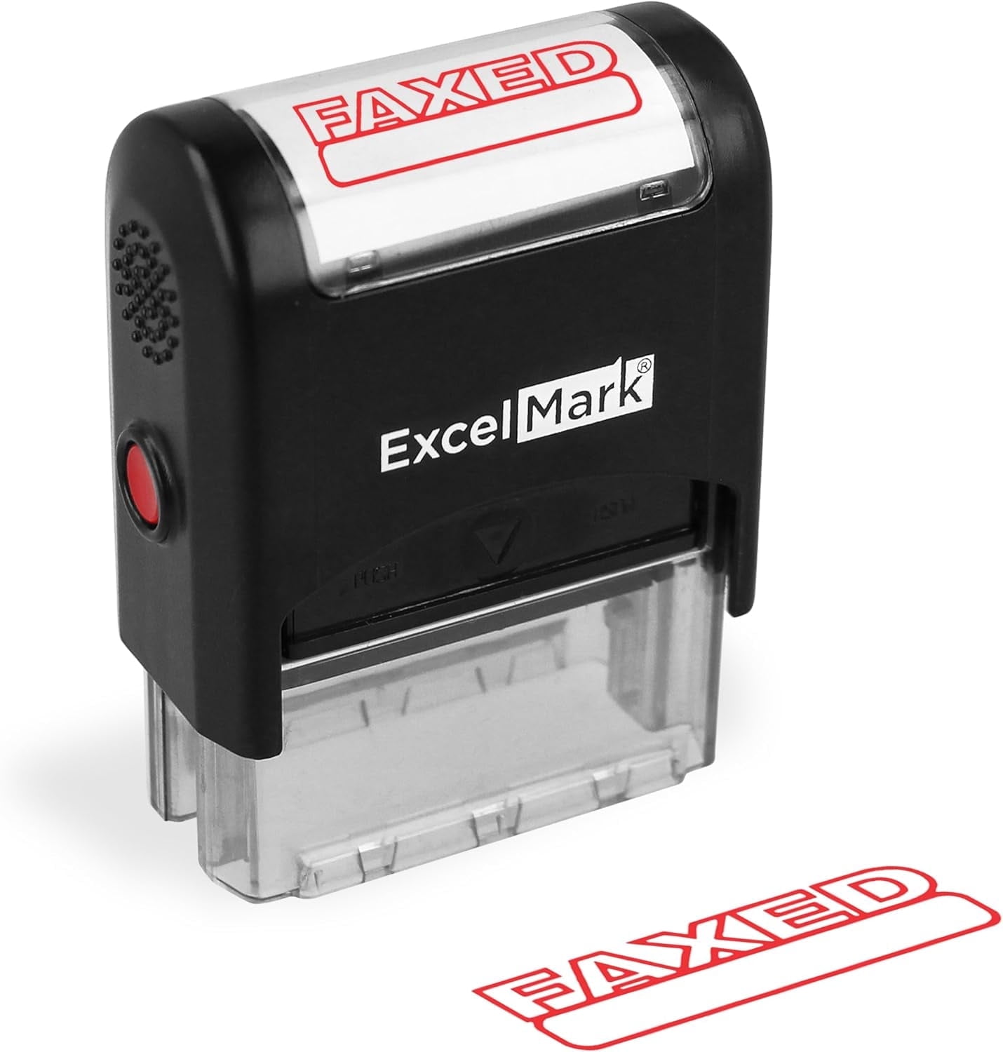 ExcelMark FAXED Self Inking Rubber Stamp - Red Ink