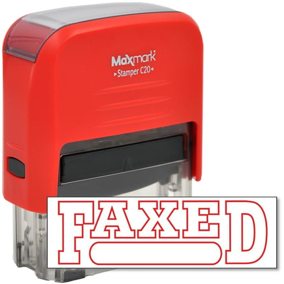 FAXED Self Inking Rubber Stamp with Red Ink
