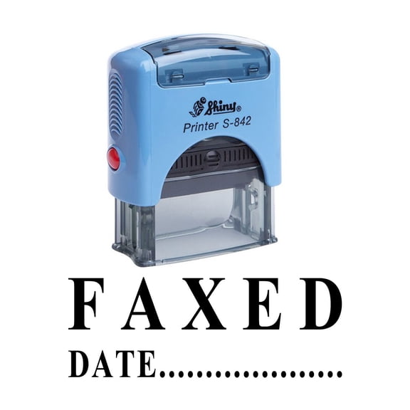 FAXED WITH DATE Self Inking Rubber Stamp Office Stationary Custom Shiny Stamp